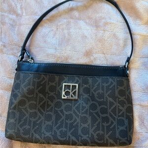 Calvin Klein Brown and Black Signature CK Shoulder Bag
